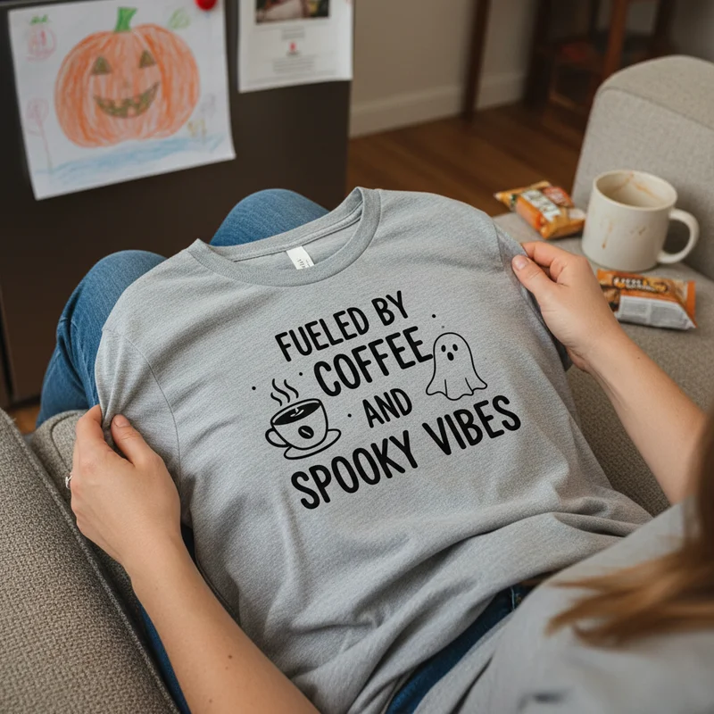 Halloween Mom Uniform: Cozy, Caffeinated, and Clever - Funny Halloween Shirts