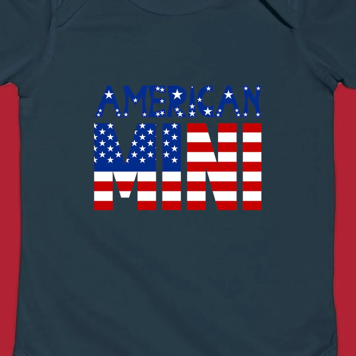 The words 'AMERICAN MINI' are stylized with the American flag design, featuring stars and stripes.