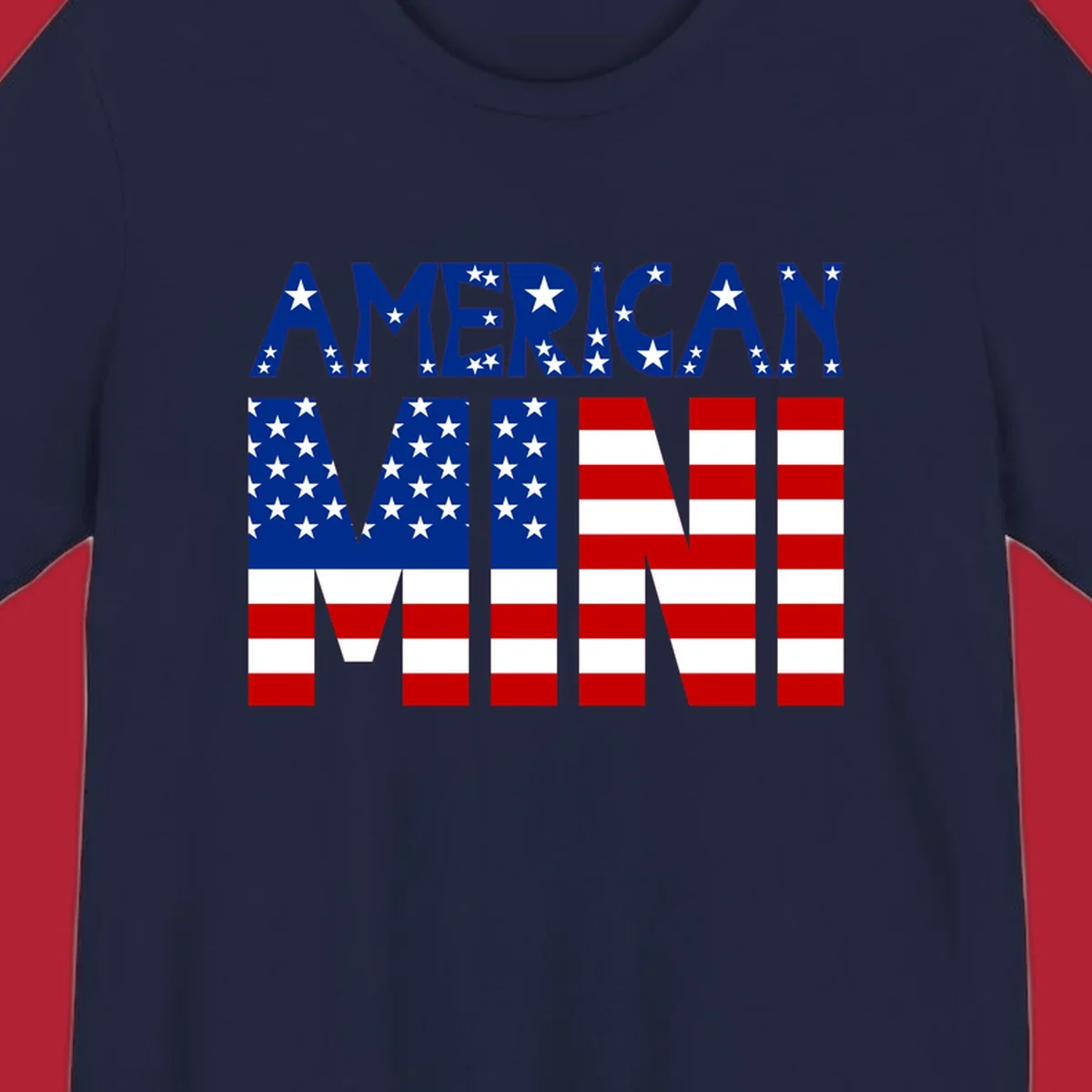 The words 'AMERICAN MINI' are stylized with the American flag design, featuring stars and stripes.