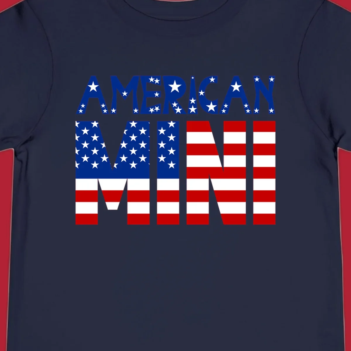 The words 'AMERICAN MINI' are stylized with the American flag design, featuring stars and stripes.
