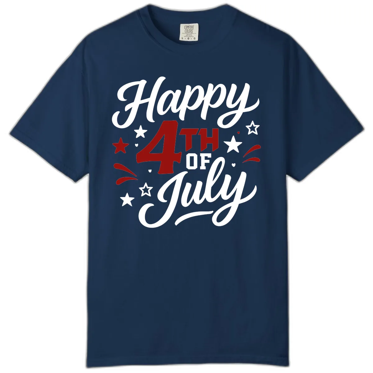 Happy Fourth of July Patriotic Celebration Comfort Color in Navy