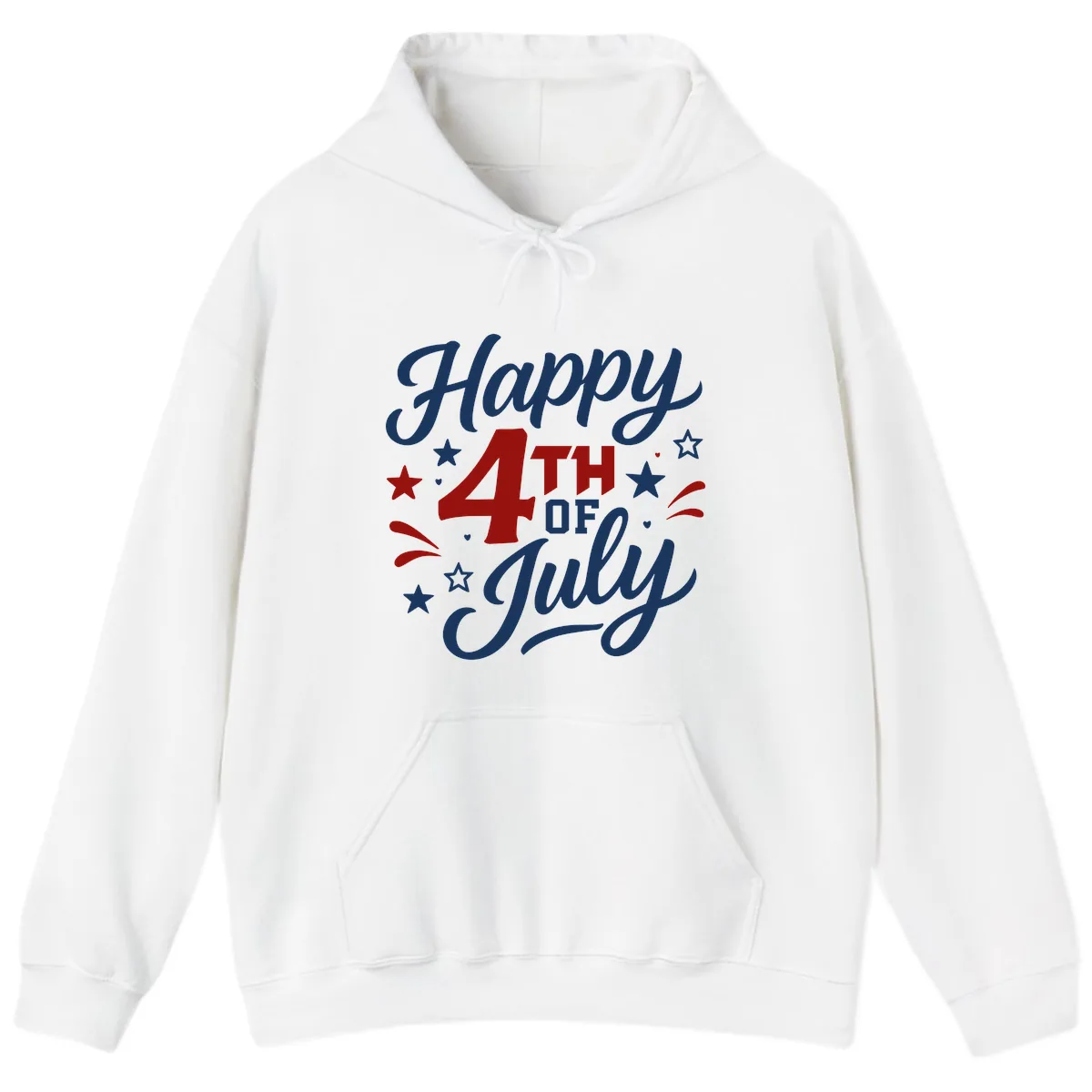 Happy Fourth of July Patriotic Celebration Hoodie in White