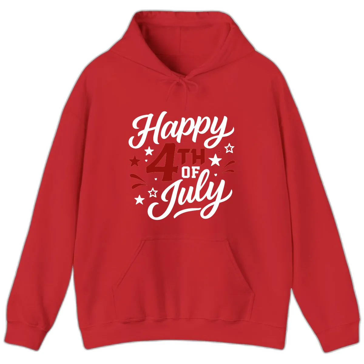Happy Fourth of July Patriotic Celebration Hoodie in Red
