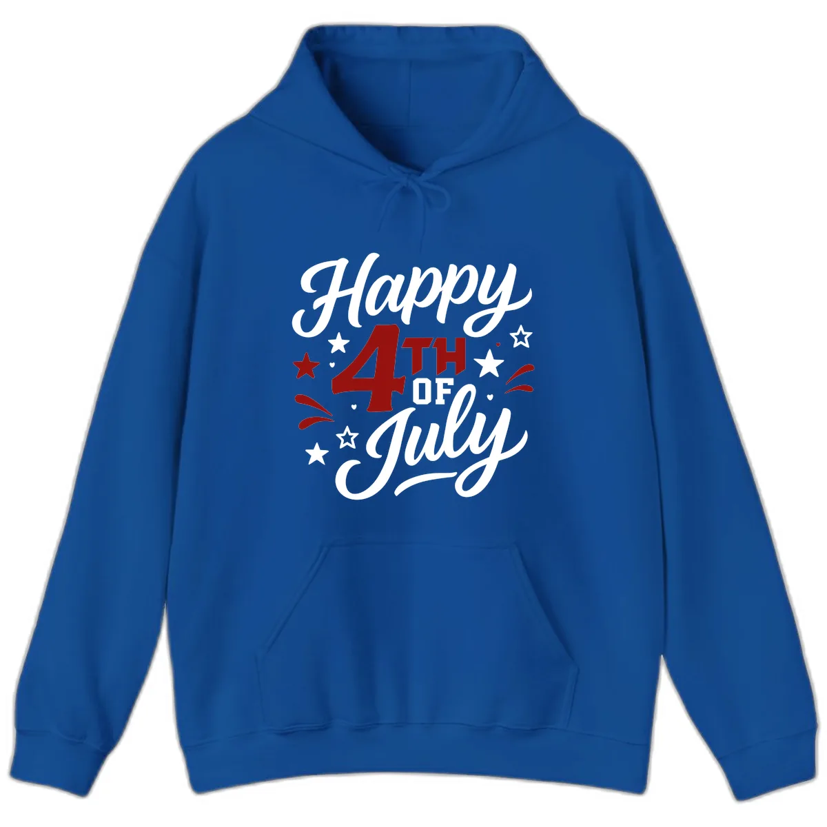 Happy Fourth of July Patriotic Celebration Hoodie in Royal