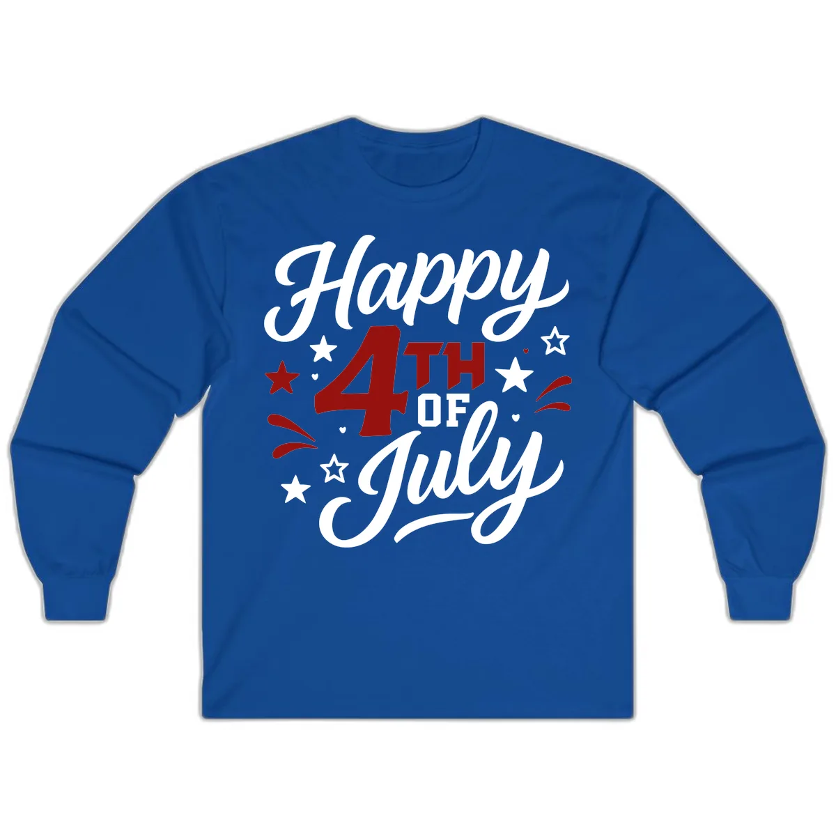 Happy Fourth of July Patriotic Celebration Long Sleeve in Royal