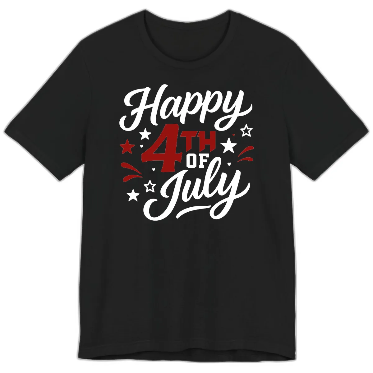 Happy Fourth of July Patriotic Celebration Premium T-Shirt in Black