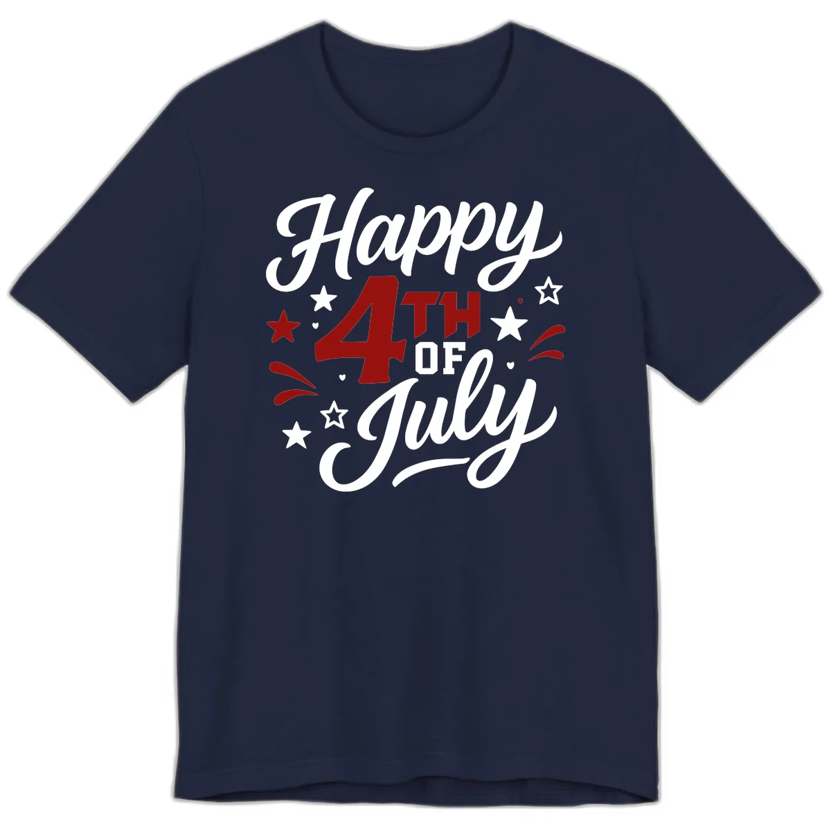 Happy Fourth of July Patriotic Celebration Premium T-Shirt in Navy