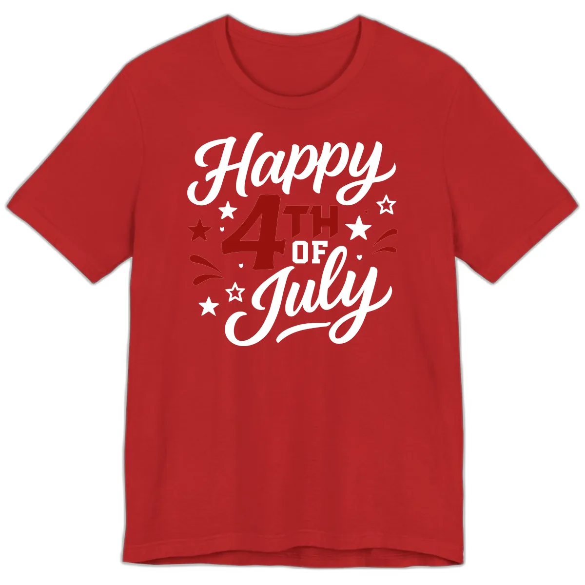 Happy Fourth of July Patriotic Celebration Premium T-Shirt in Red