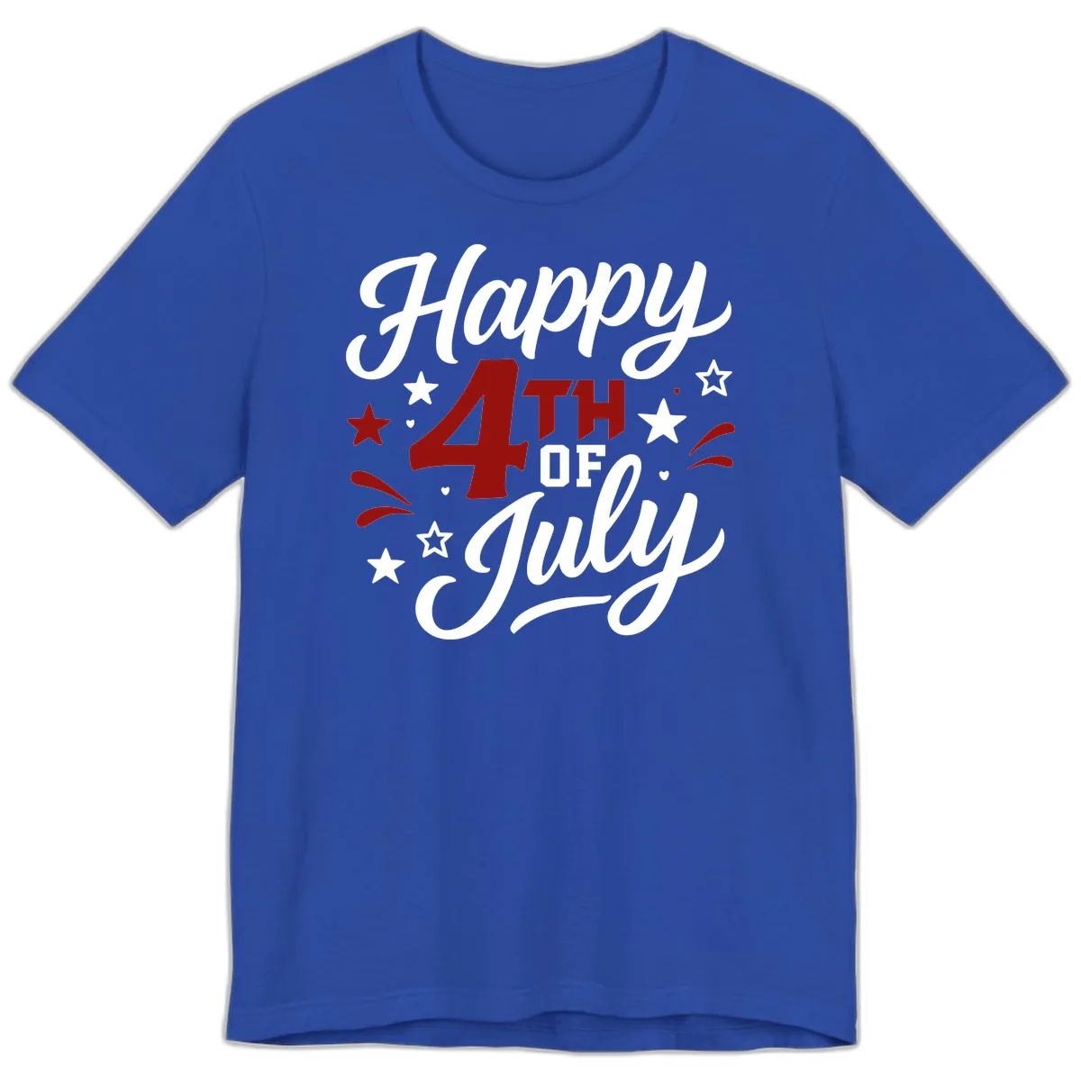 Happy Fourth of July Patriotic Celebration Premium T-Shirt in True Royal