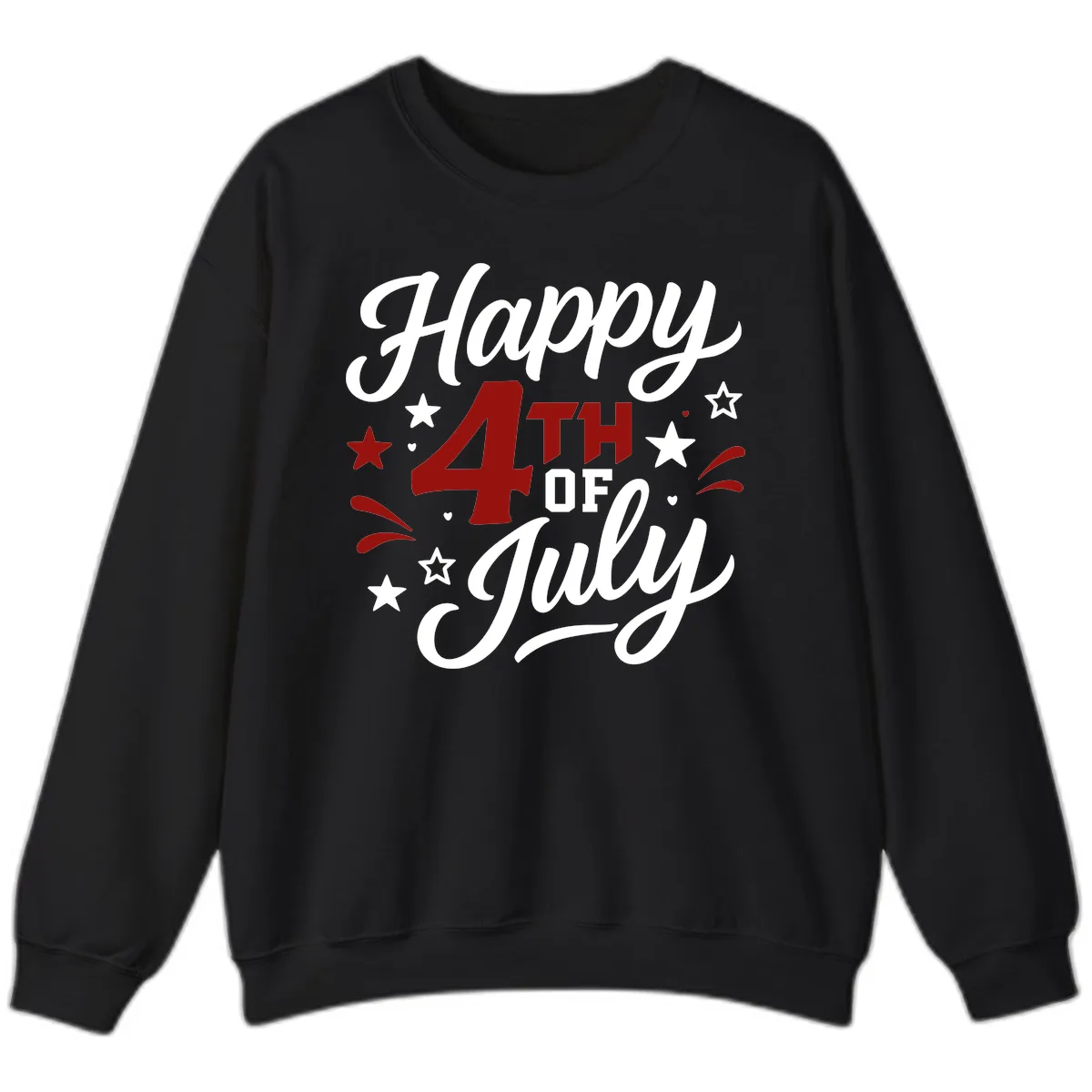 Happy Fourth of July Patriotic Celebration Sweatshirt in Black