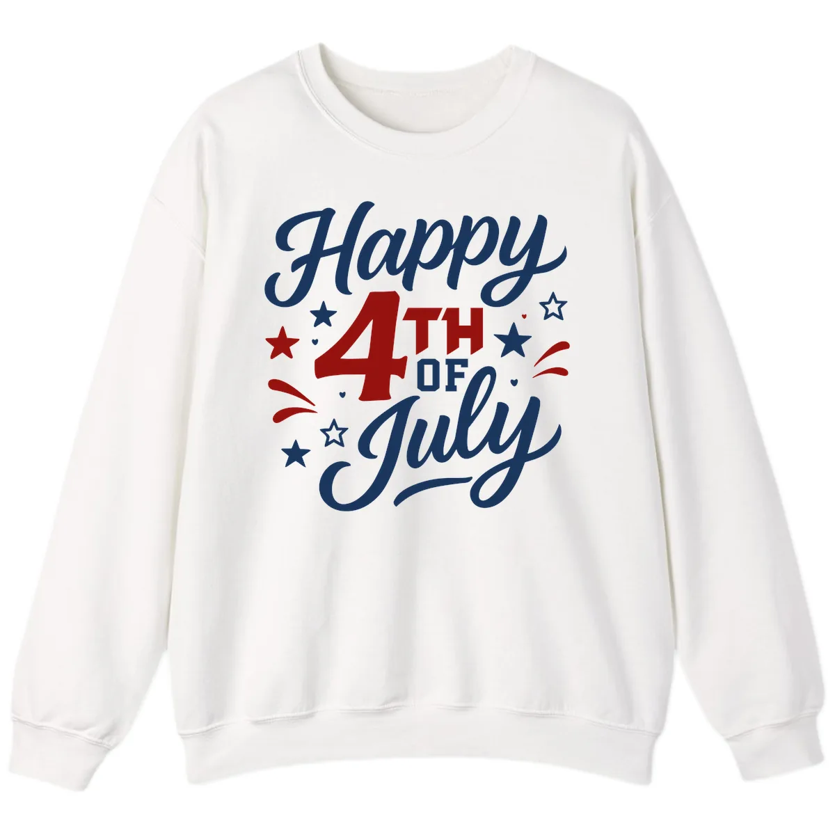 Happy Fourth of July Patriotic Celebration Sweatshirt in White
