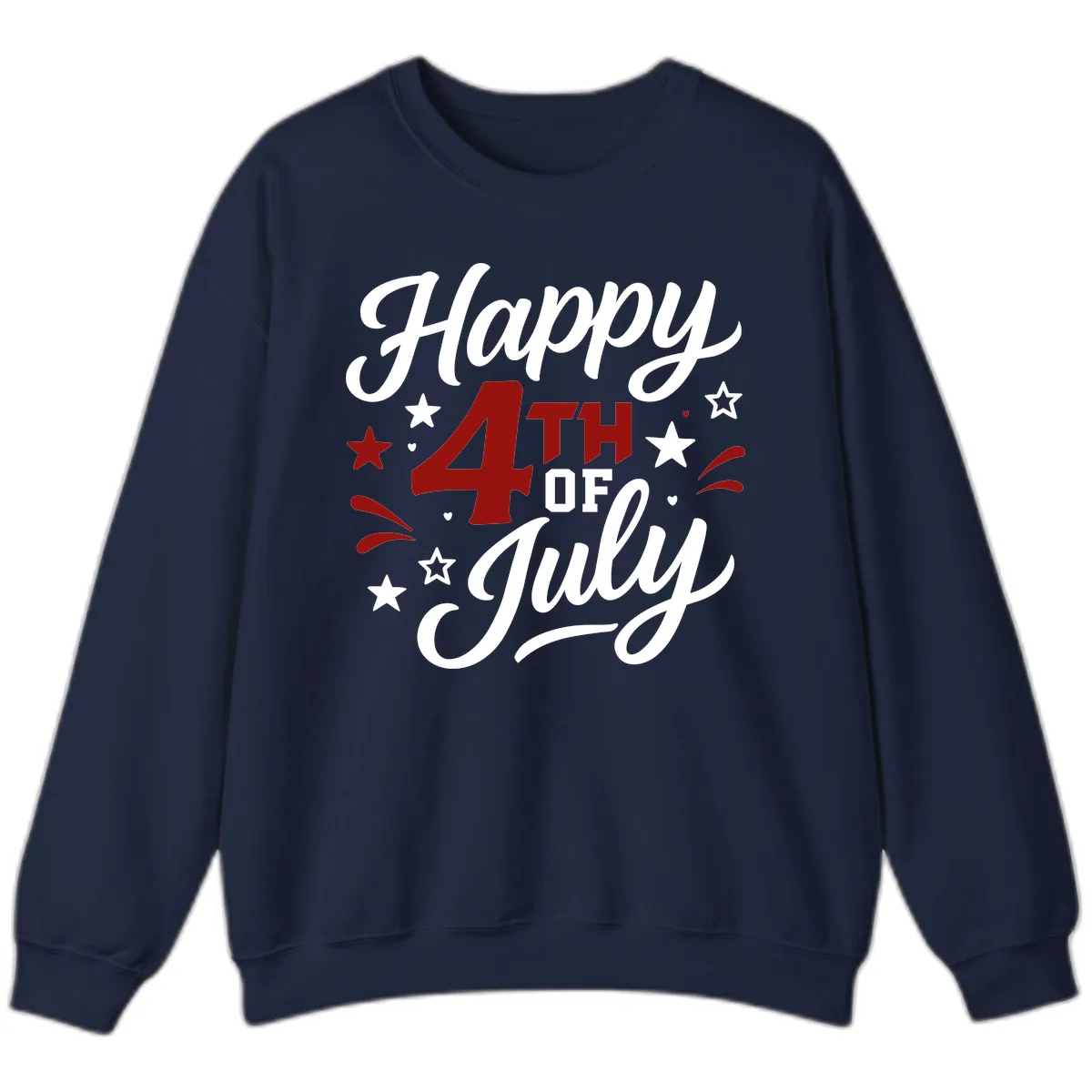Happy Fourth of July Patriotic Celebration Sweatshirt in Navy