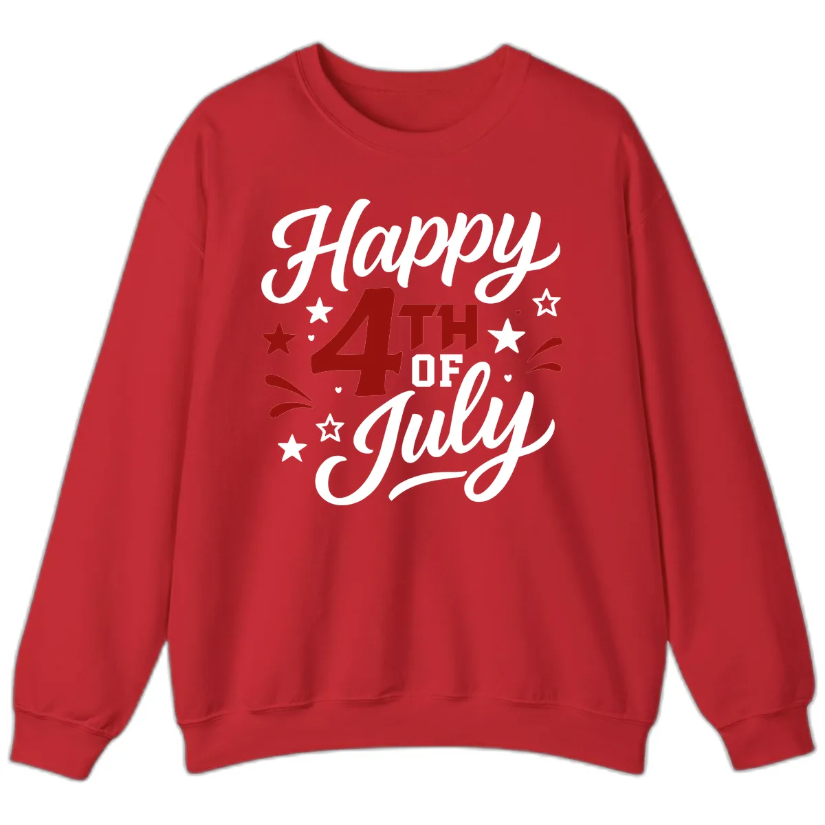 Happy Fourth of July Patriotic Celebration Sweatshirt in Red