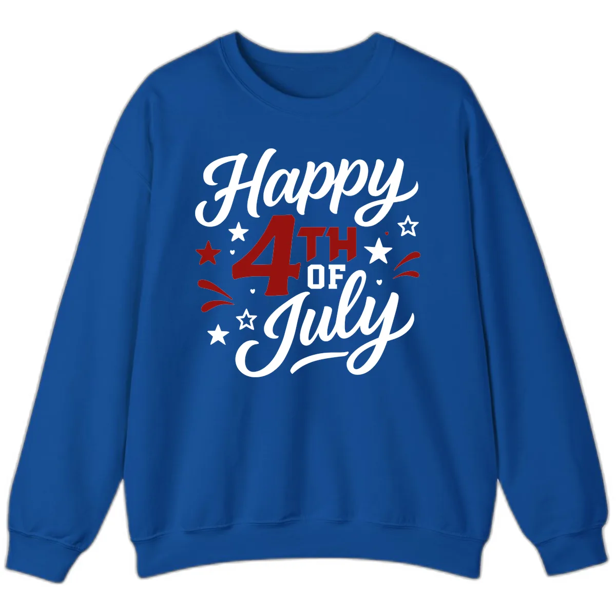 Happy Fourth of July Patriotic Celebration Sweatshirt in Royal