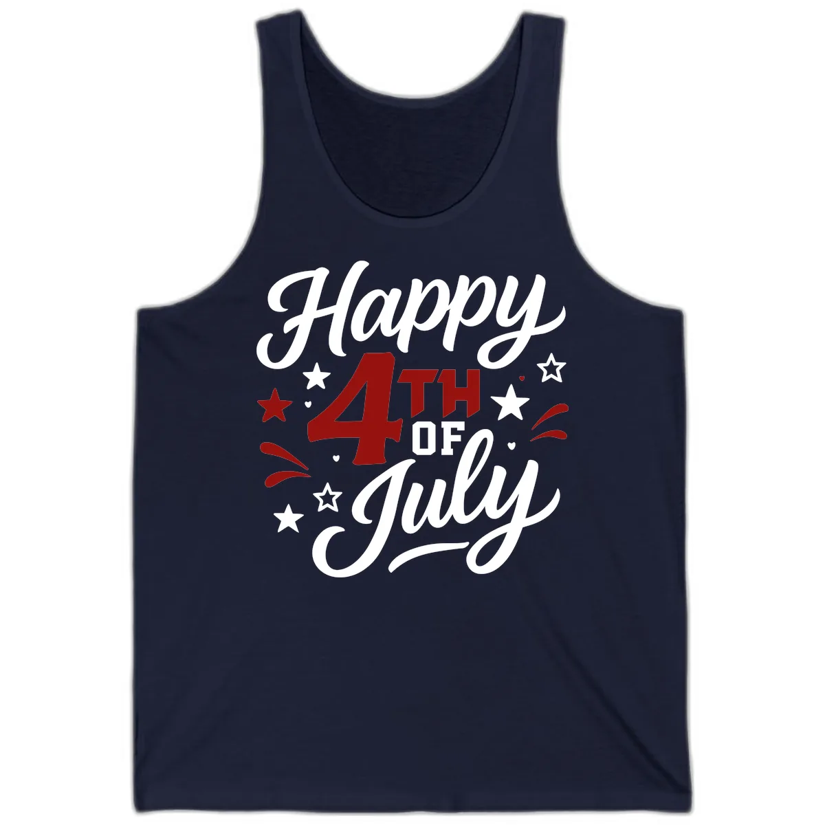 Happy Fourth of July Patriotic Celebration Tank in Navy