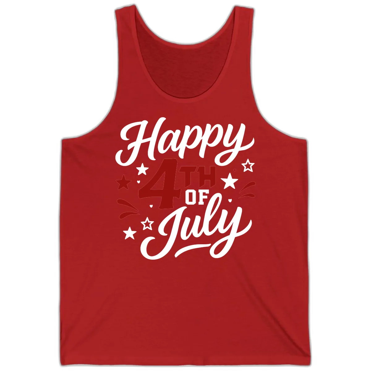 Happy Fourth of July Patriotic Celebration Tank in Red