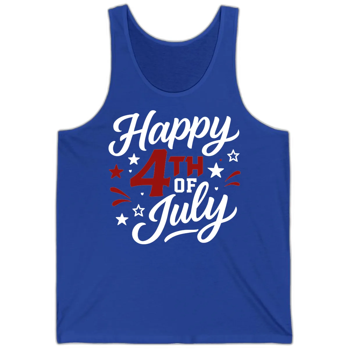Happy Fourth of July Patriotic Celebration Tank in True Royal