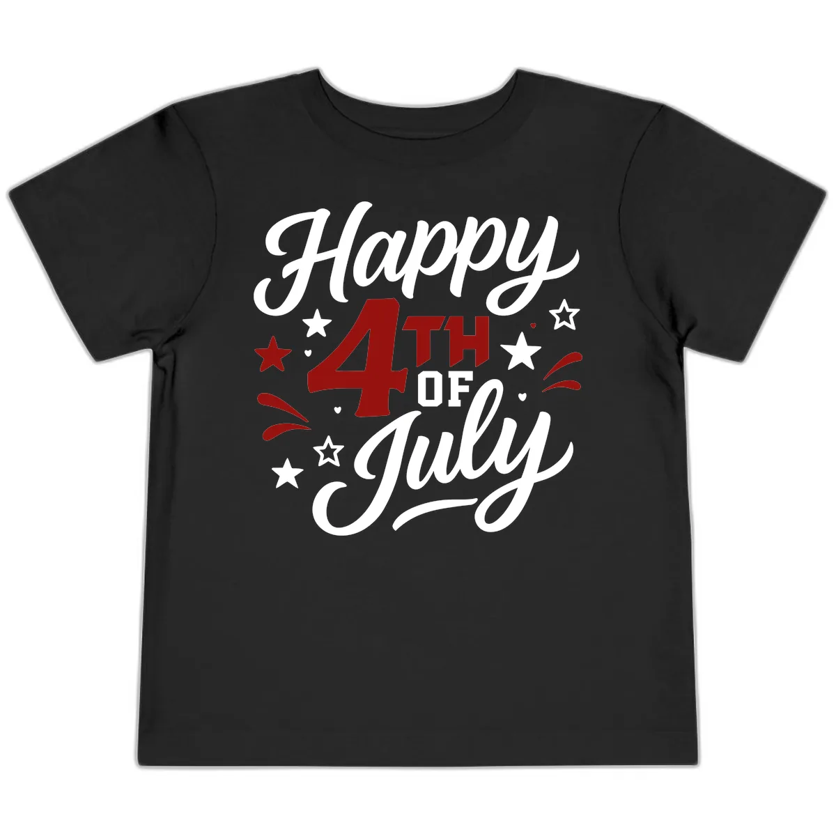 Happy Fourth of July Patriotic Celebration Toddler T-Shirt in Black