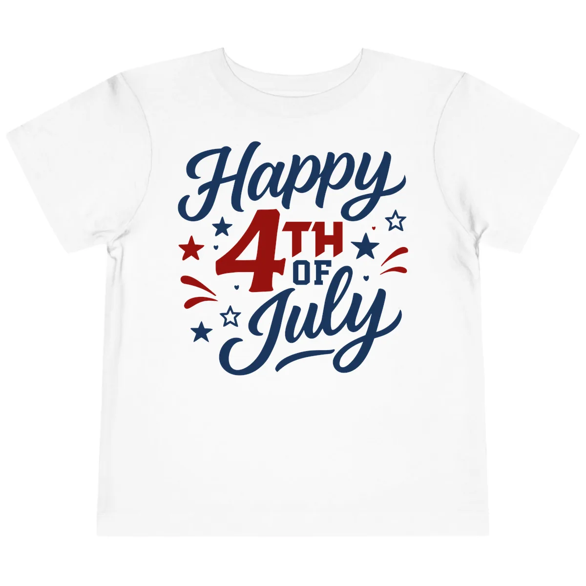 Happy Fourth of July Patriotic Celebration Toddler T-Shirt in White