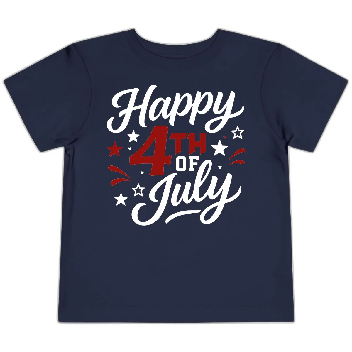 Happy Fourth of July Patriotic Celebration Toddler T-Shirt in Navy