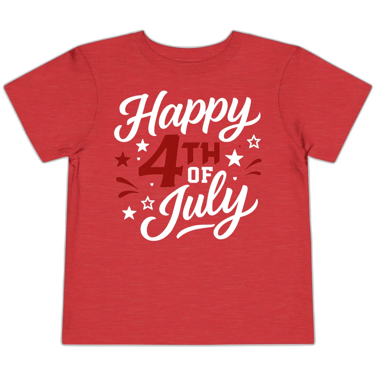 Happy Fourth of July Patriotic Celebration Toddler T-Shirt in Heather Red