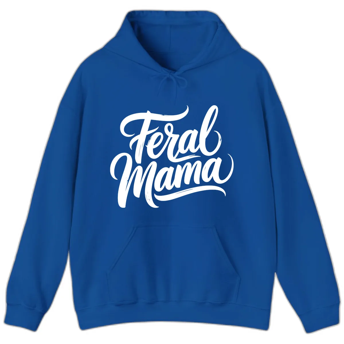 Feral Mama Bold Script Lettering Hoodie in Royal