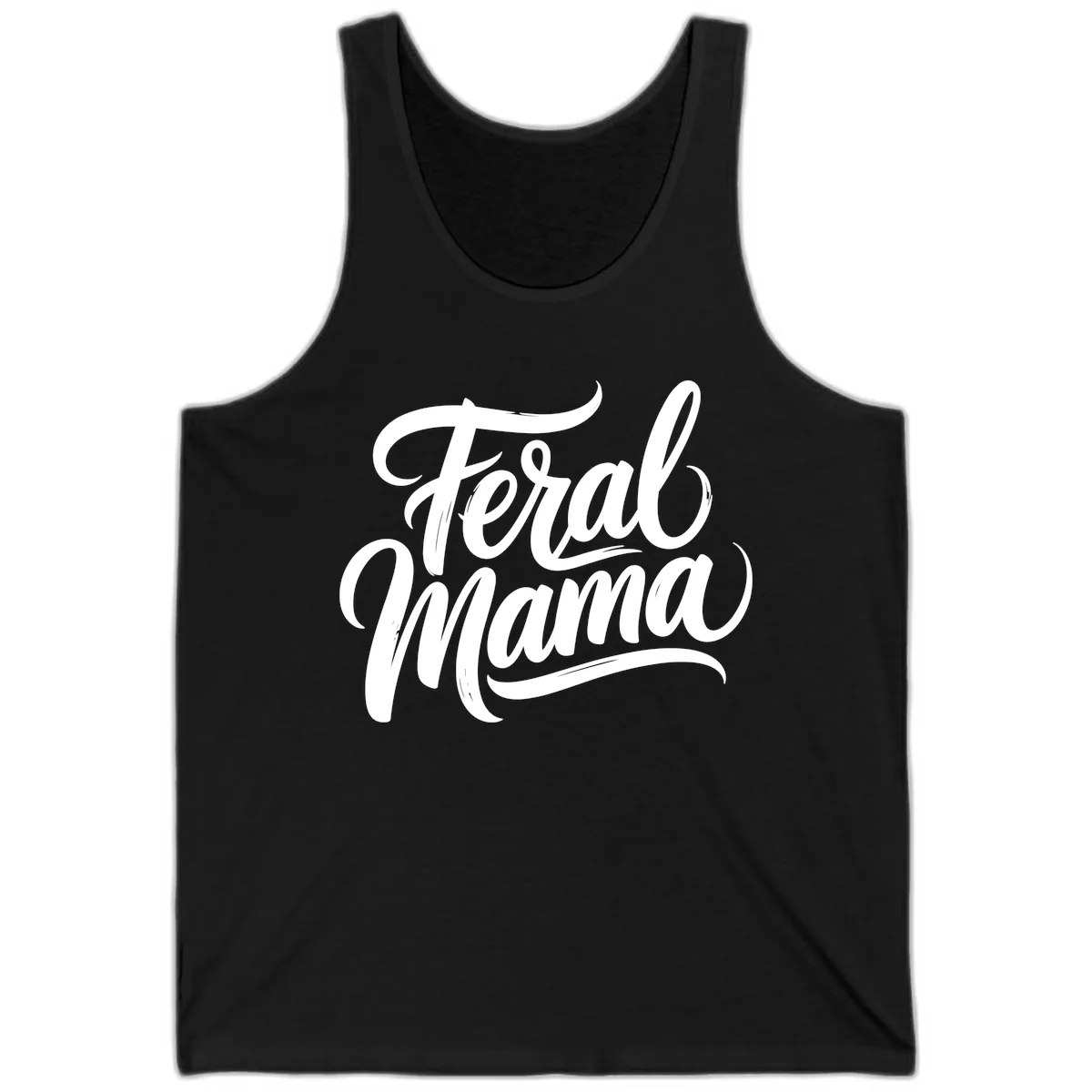 Feral Mama Bold Script Lettering Tank in Black