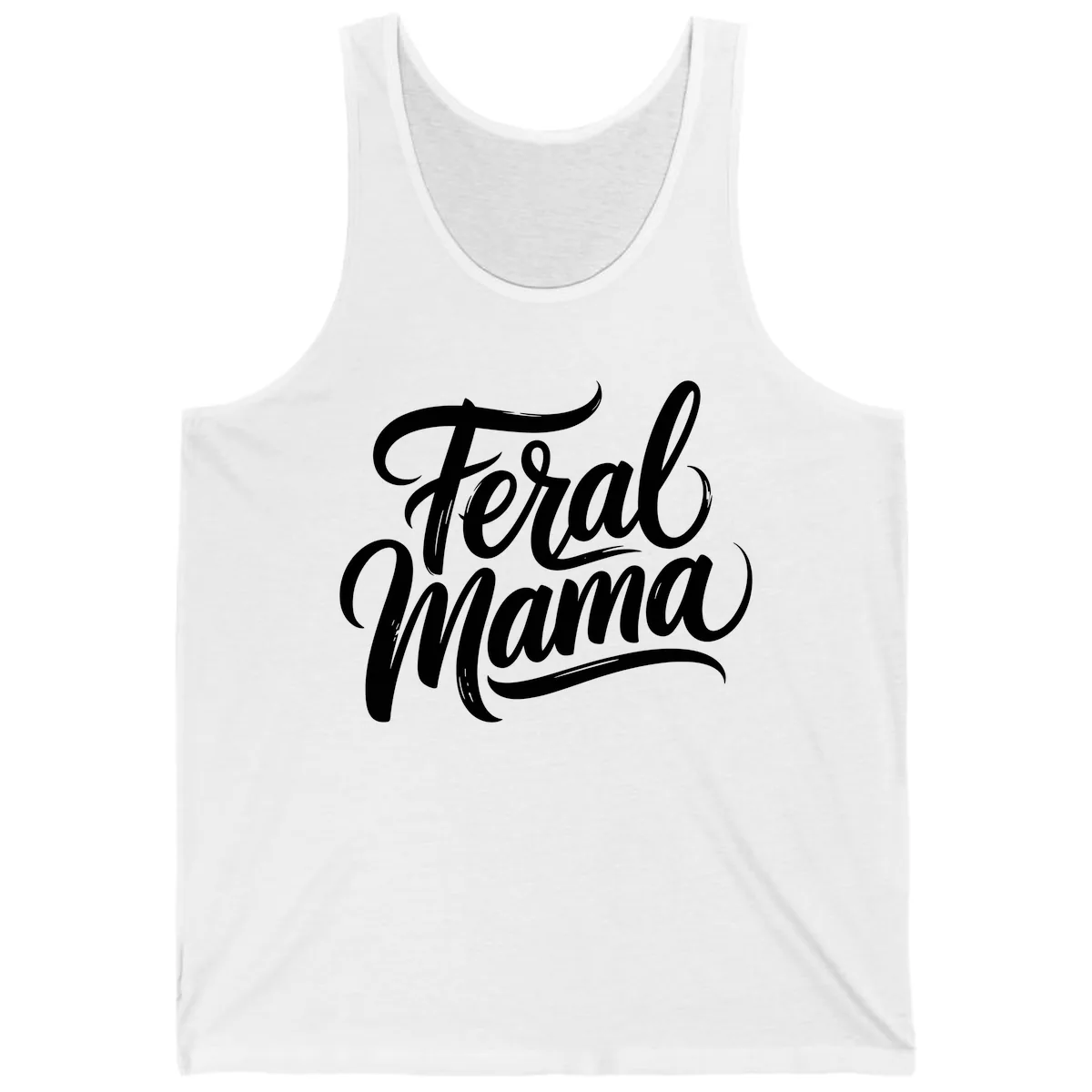 Feral Mama Bold Script Lettering Tank in White