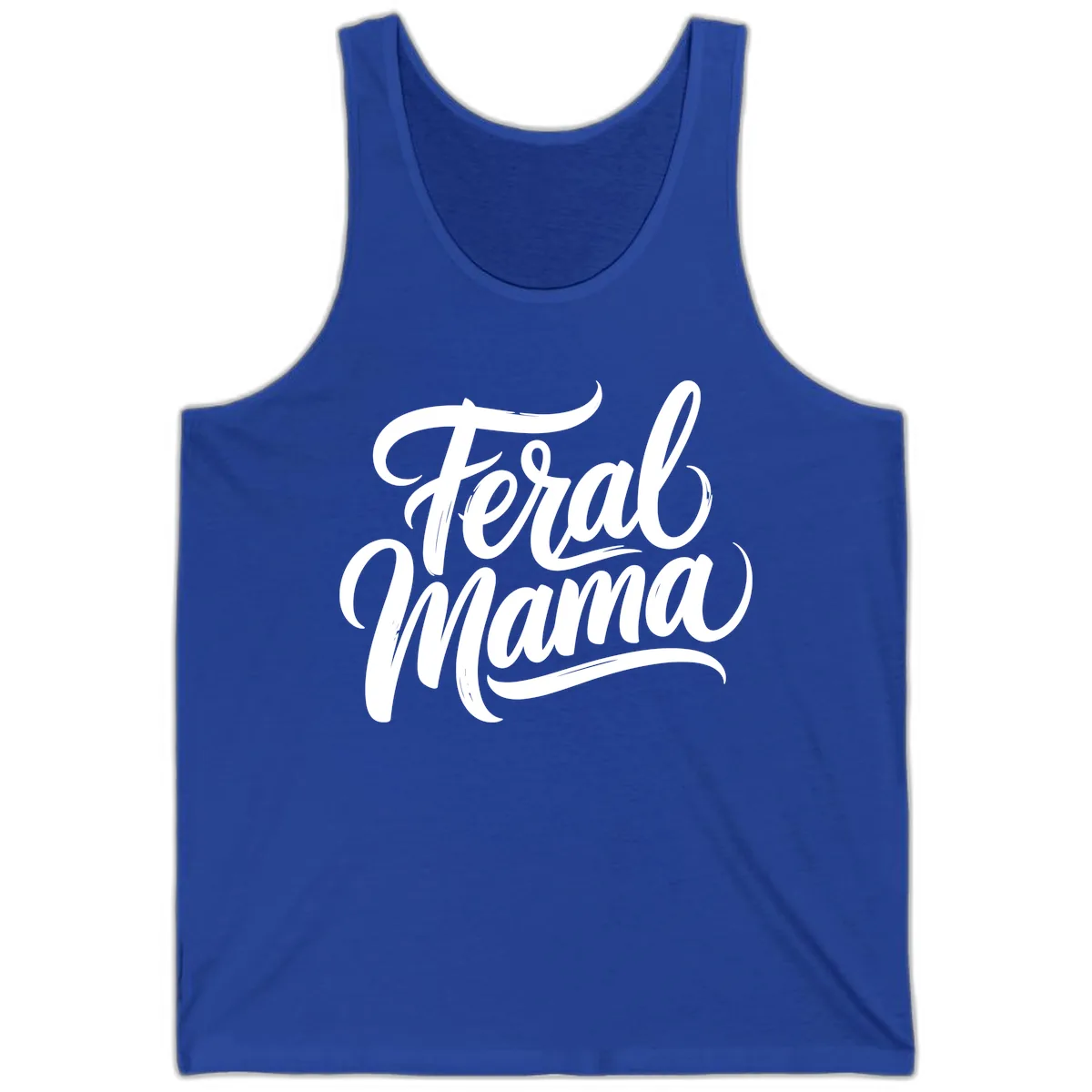 Feral Mama Bold Script Lettering Tank in True Royal
