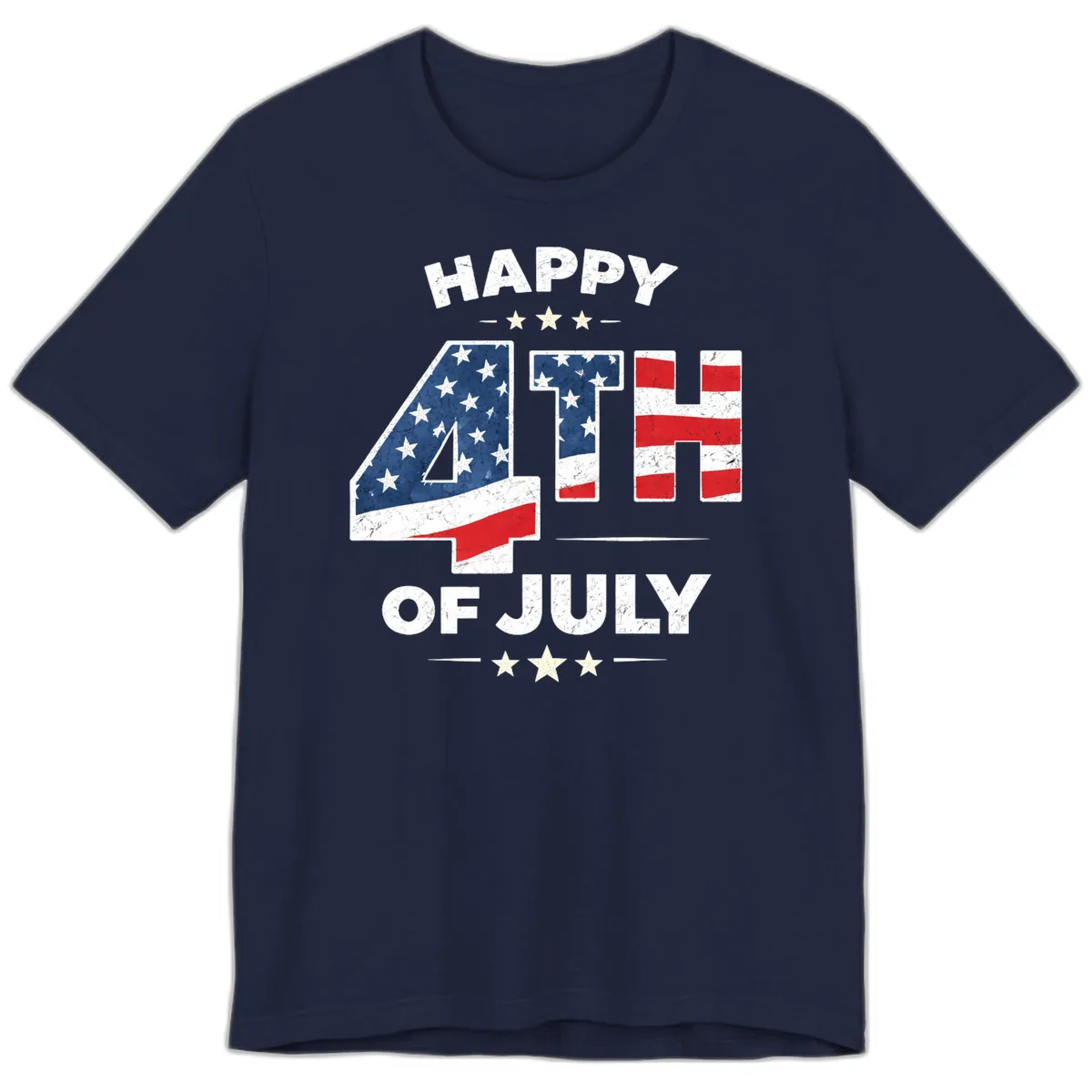 Happy Fourth Of July American Flag Numbers Premium T-Shirt in Navy