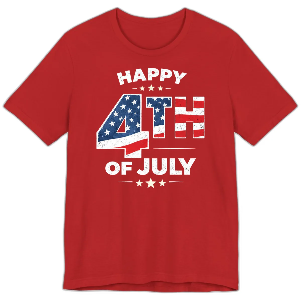 Happy Fourth Of July American Flag Numbers Premium T-Shirt in Red