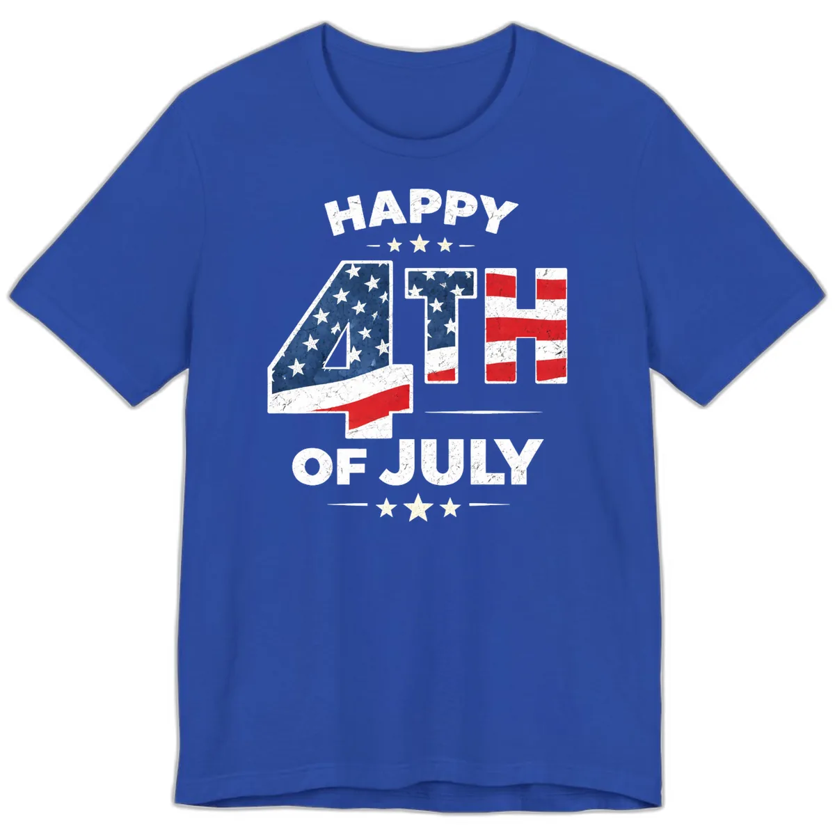 Happy Fourth Of July American Flag Numbers Premium T-Shirt in True Royal