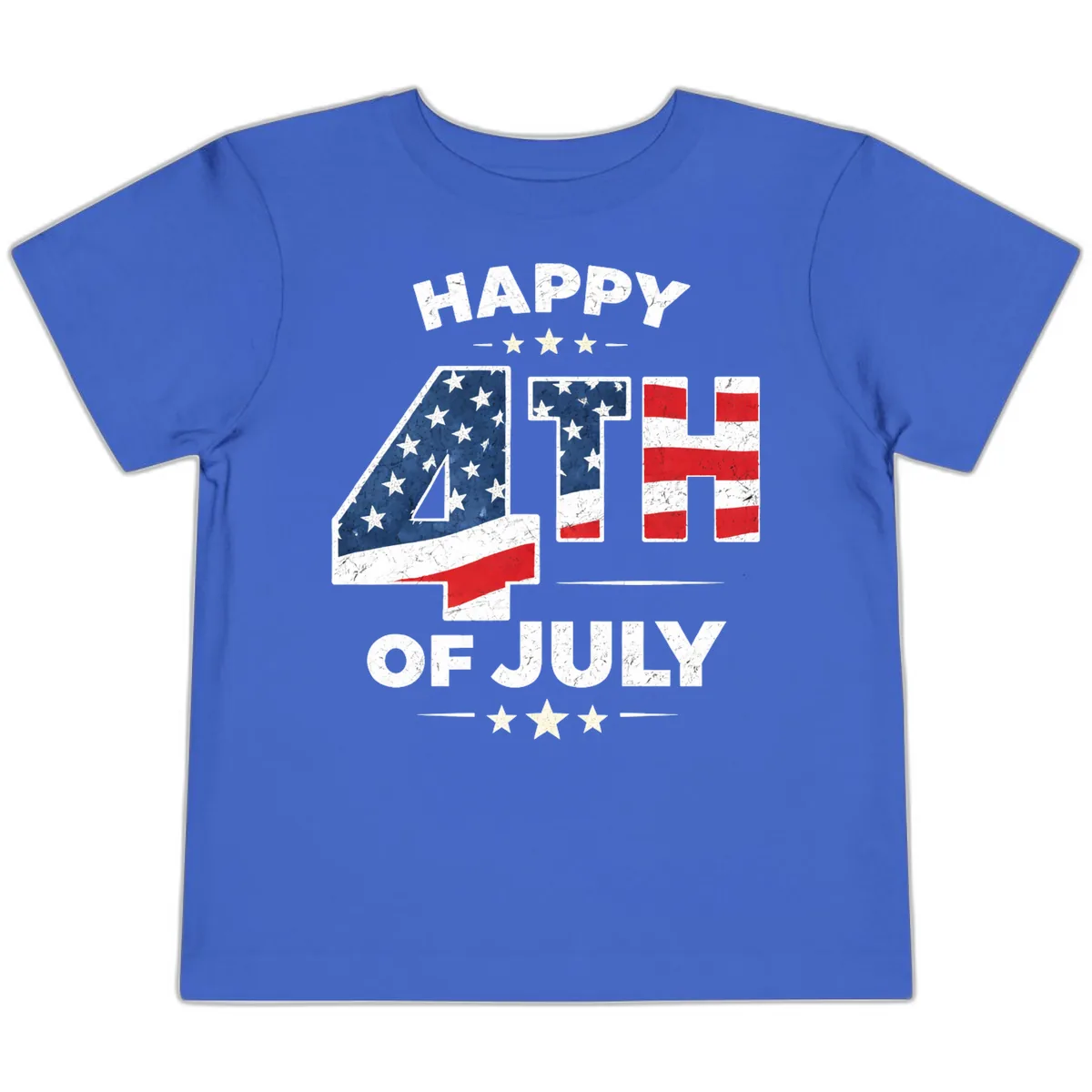 Happy Fourth Of July American Flag Numbers Toddler T-Shirt in True Royal