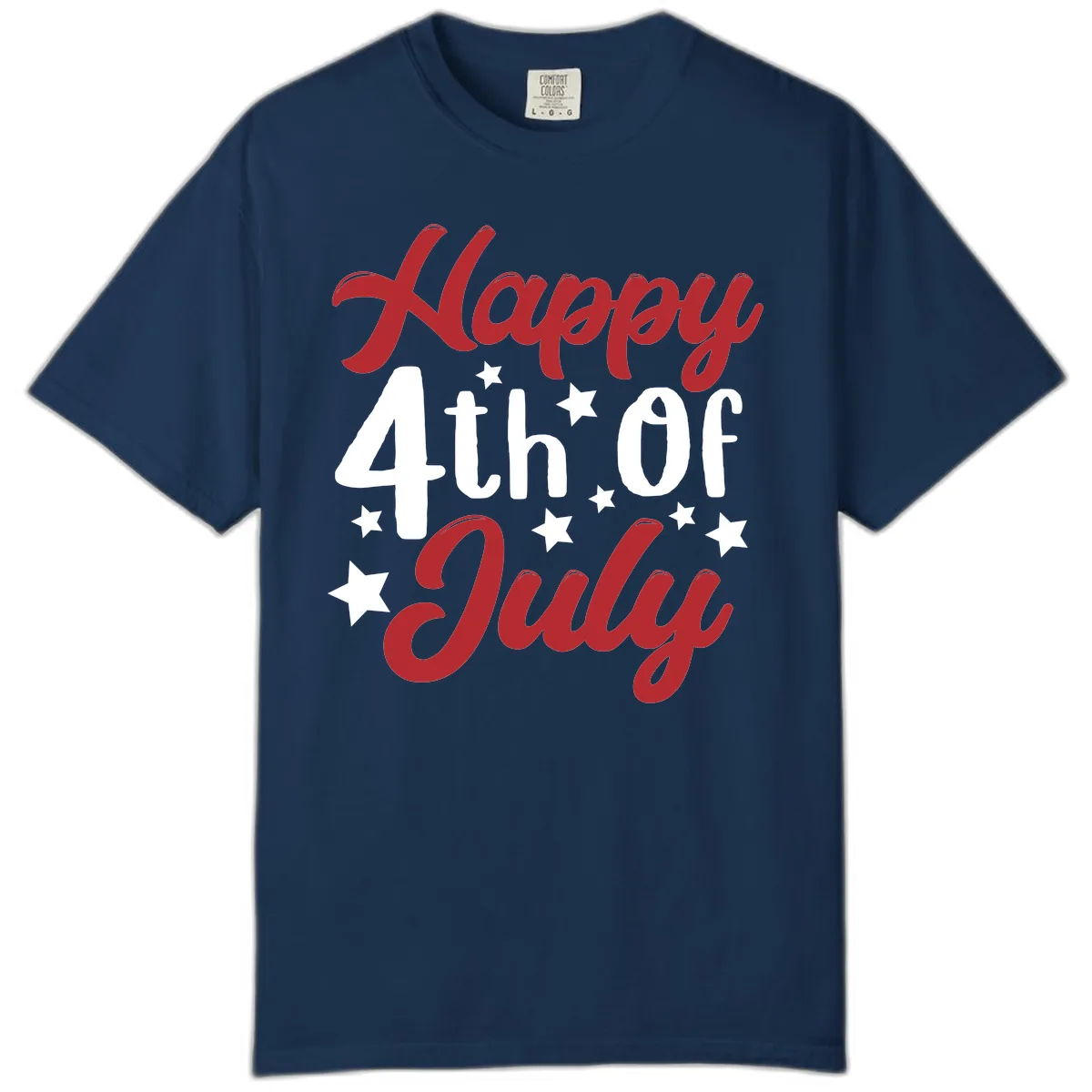 Happy Fourth Of July Star Celebration Comfort Color in Navy