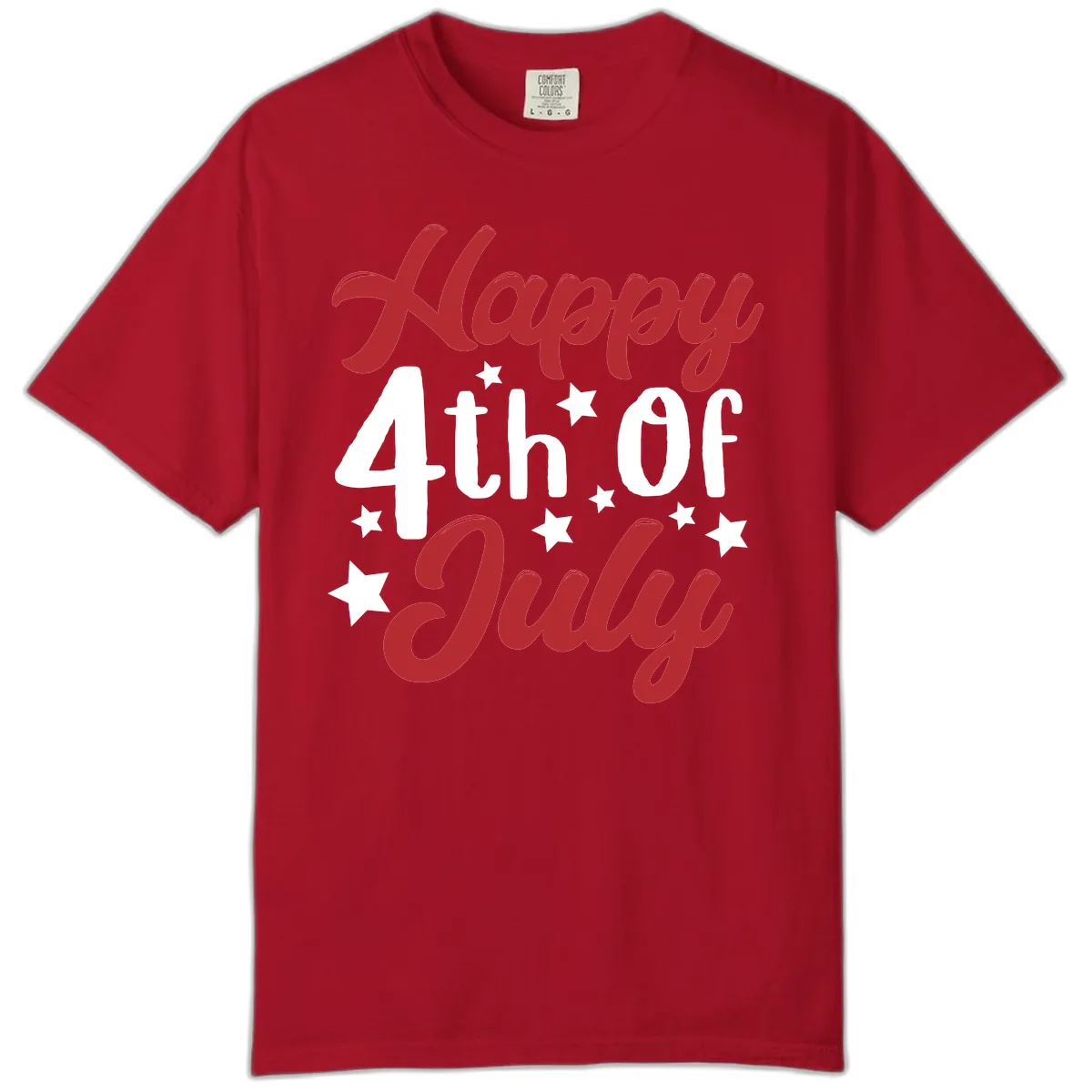 Happy Fourth Of July Star Celebration Comfort Color in Red