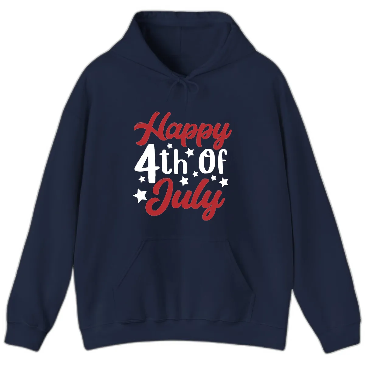Happy Fourth Of July Star Celebration Hoodie in Navy