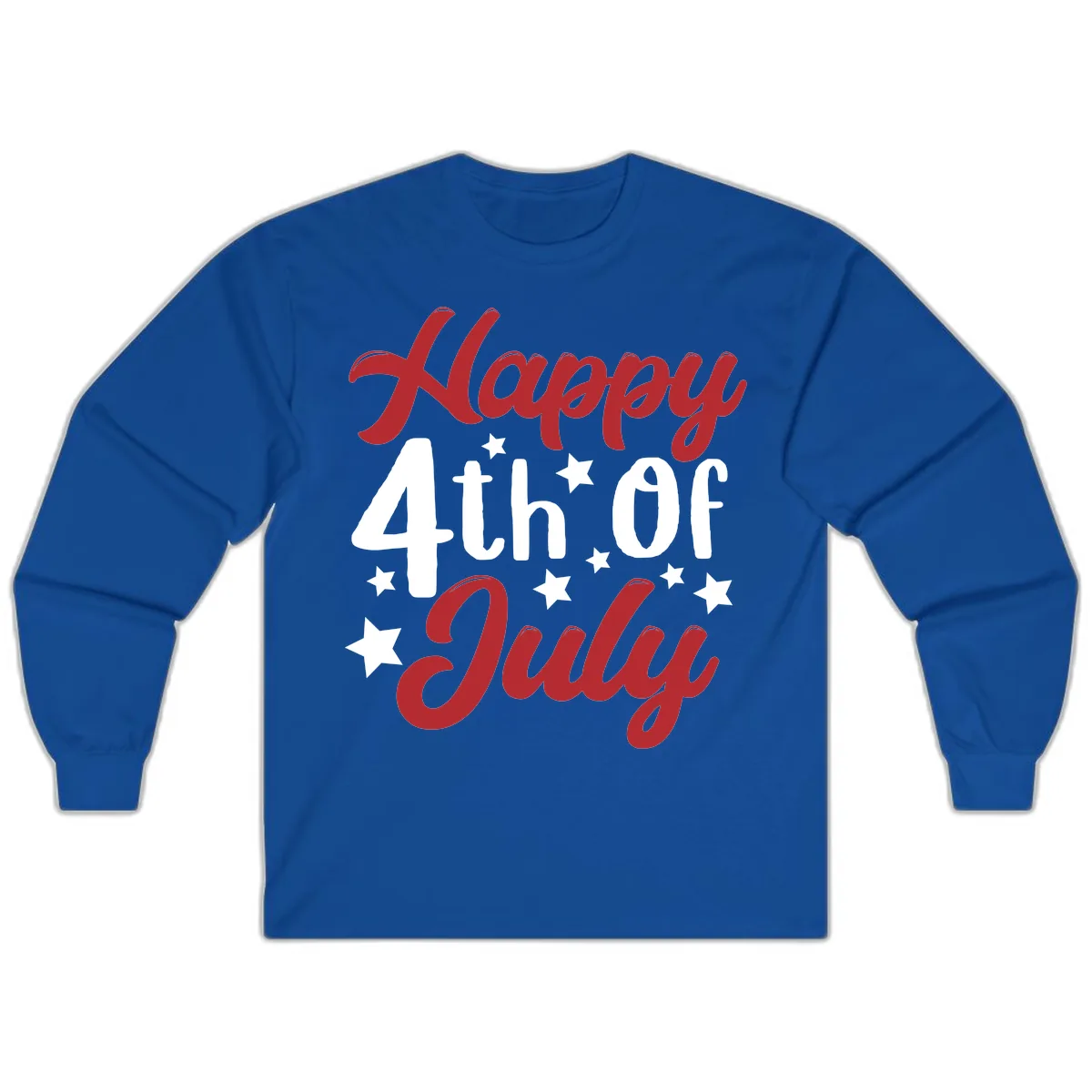 Happy Fourth Of July Star Celebration Long Sleeve in Royal
