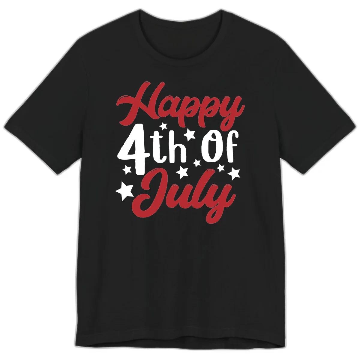 Happy Fourth Of July Star Celebration Premium T-Shirt in Black
