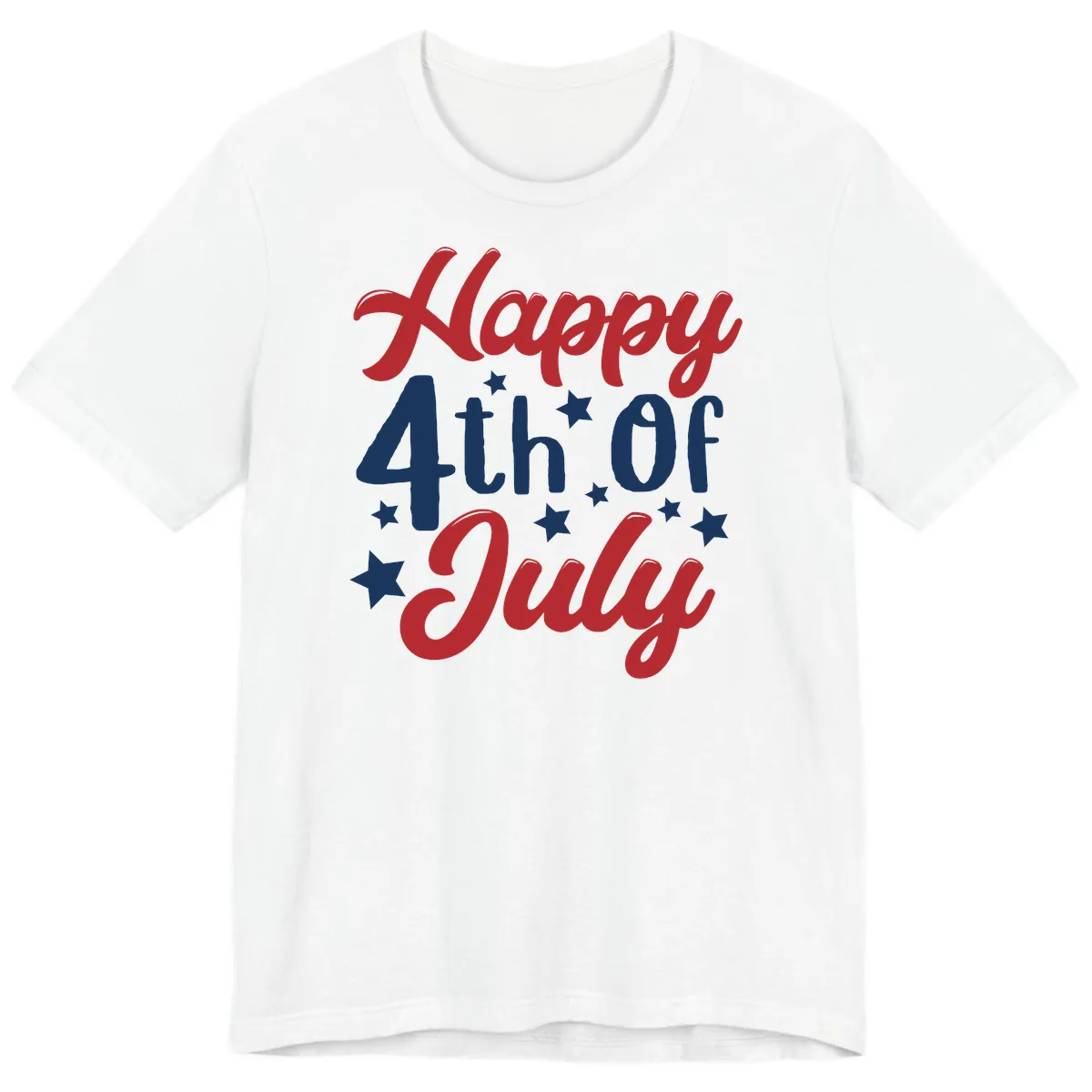 Happy Fourth Of July Star Celebration Premium T-Shirt in White