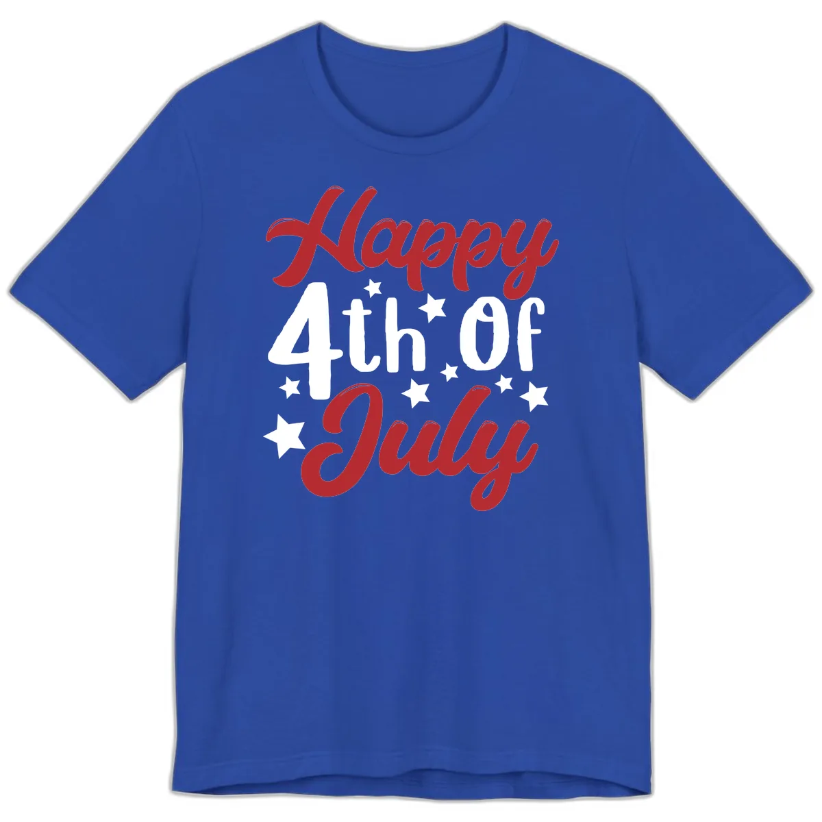 Happy Fourth Of July Star Celebration Premium T-Shirt in True Royal