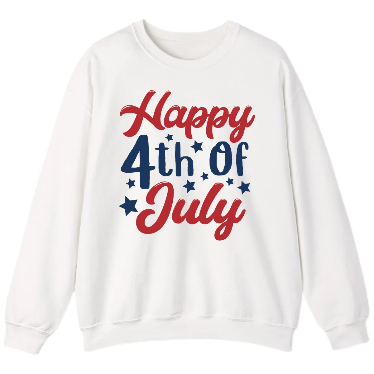 Happy Fourth Of July Star Celebration Sweatshirt in White