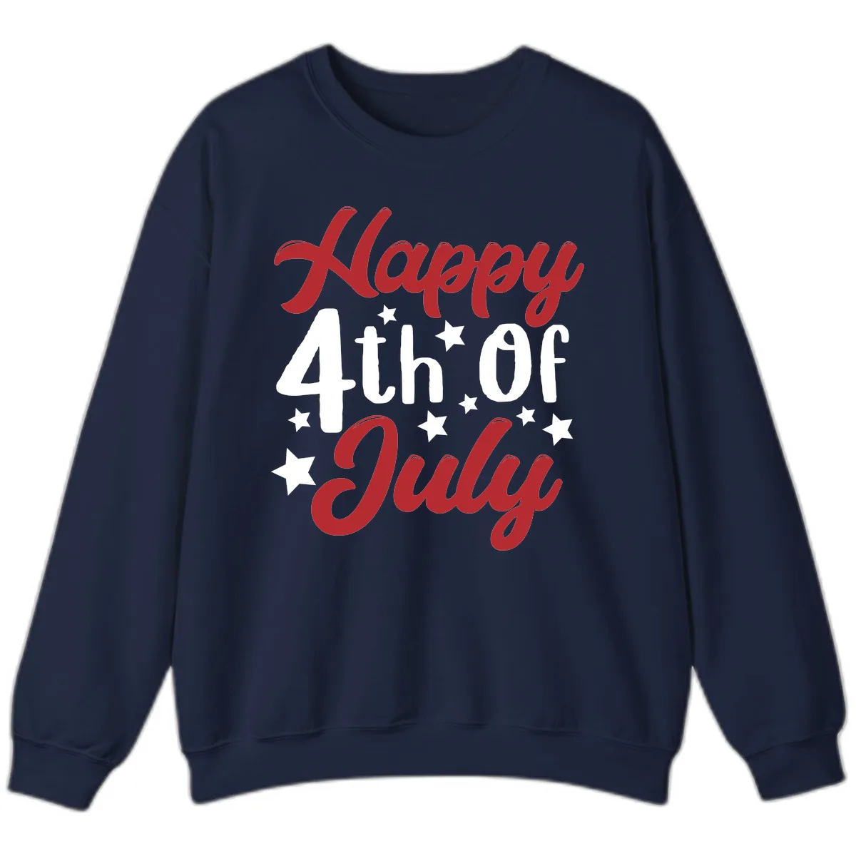 Happy Fourth Of July Star Celebration Sweatshirt in Navy