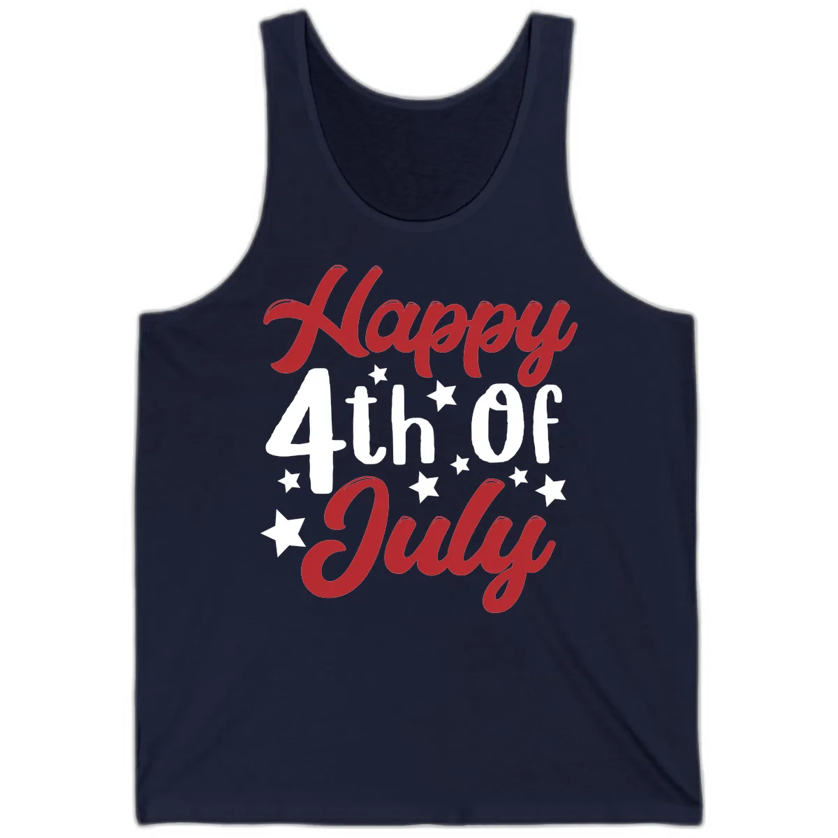 Happy Fourth Of July Star Celebration Tank in Navy
