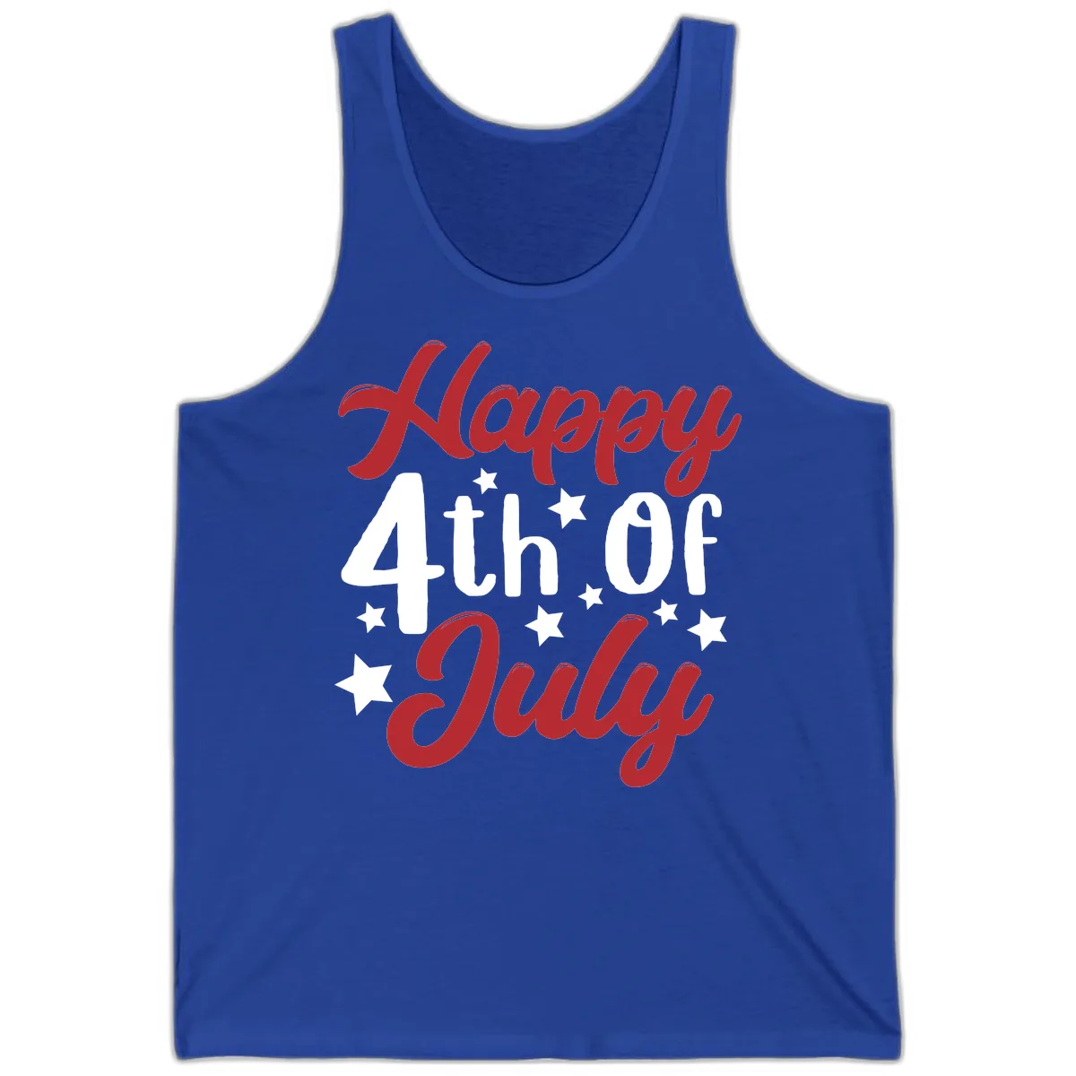 Happy Fourth Of July Star Celebration Tank in True Royal