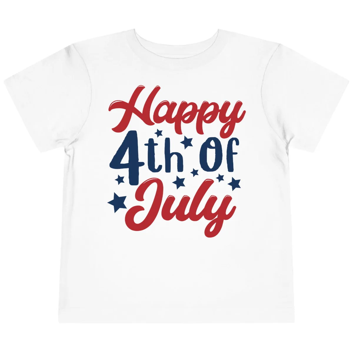 Happy Fourth Of July Star Celebration Toddler T-Shirt in White
