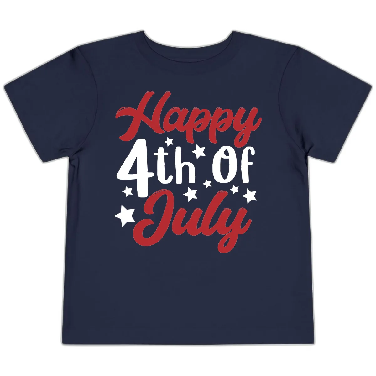 Happy Fourth Of July Star Celebration Toddler T-Shirt in Navy
