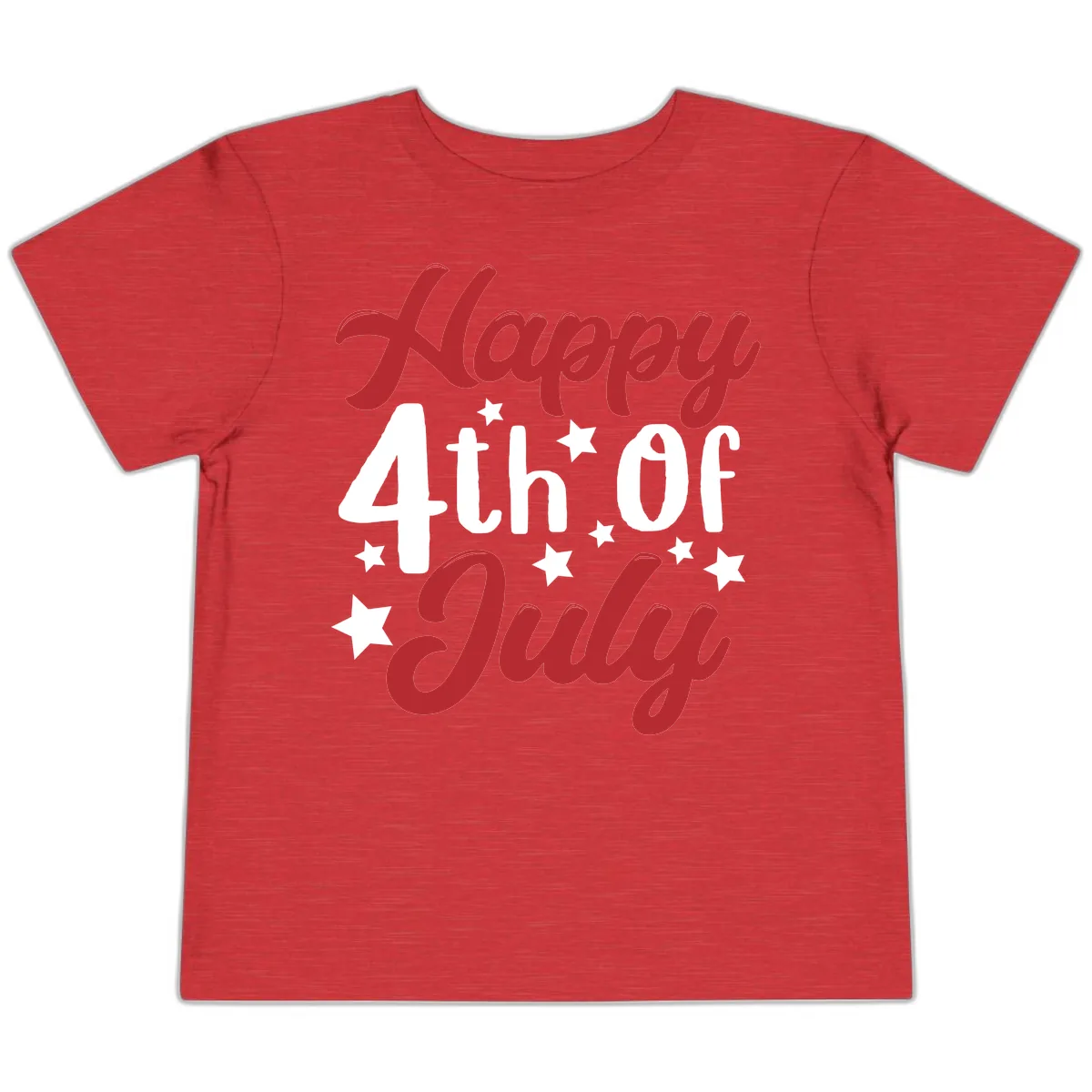 Happy Fourth Of July Star Celebration Toddler T-Shirt in Heather Red