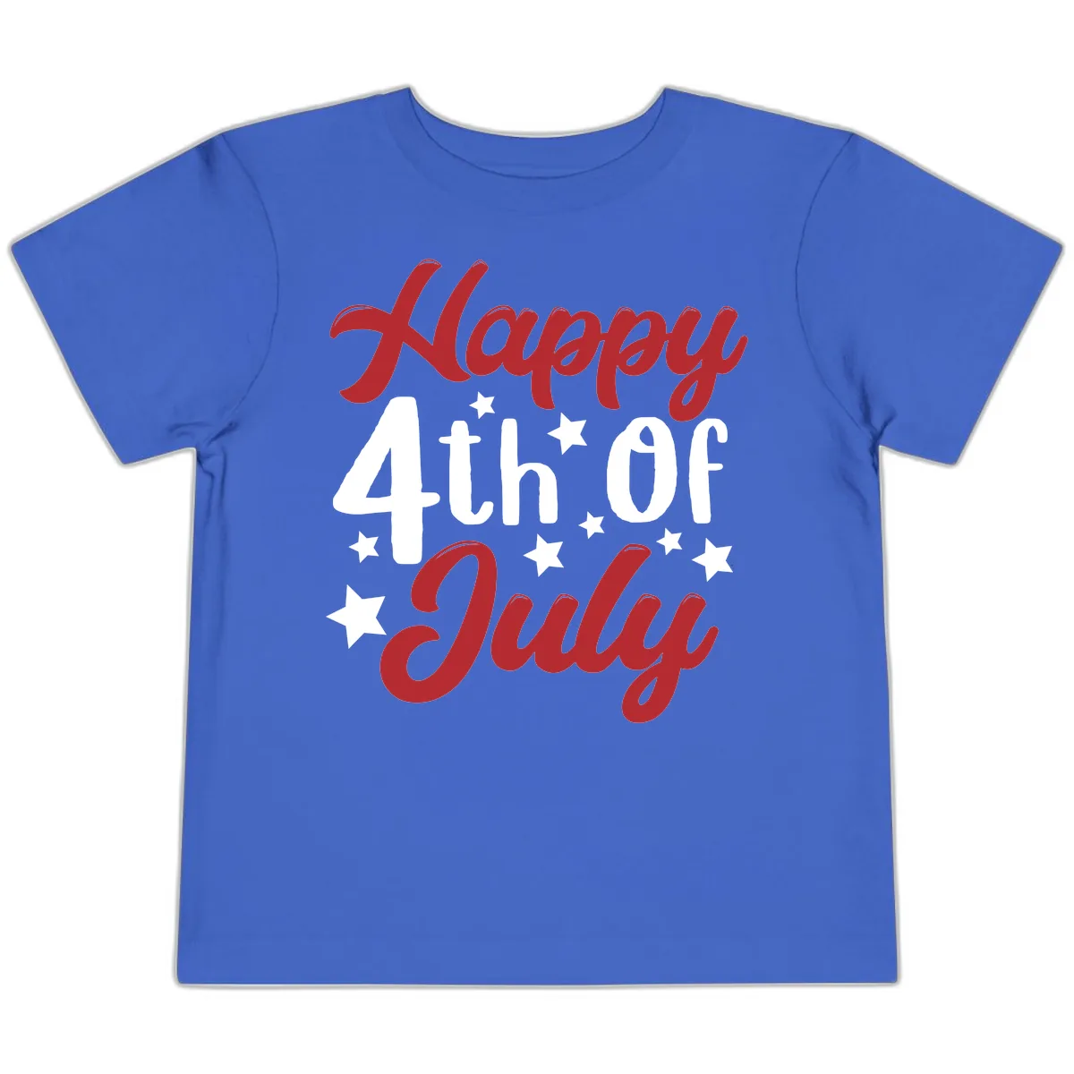 Happy Fourth Of July Star Celebration Toddler T-Shirt in True Royal