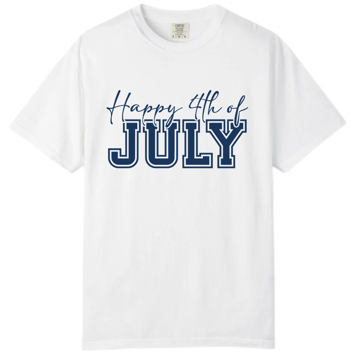 Happy 4th of July Patriotic Design Comfort Color in White