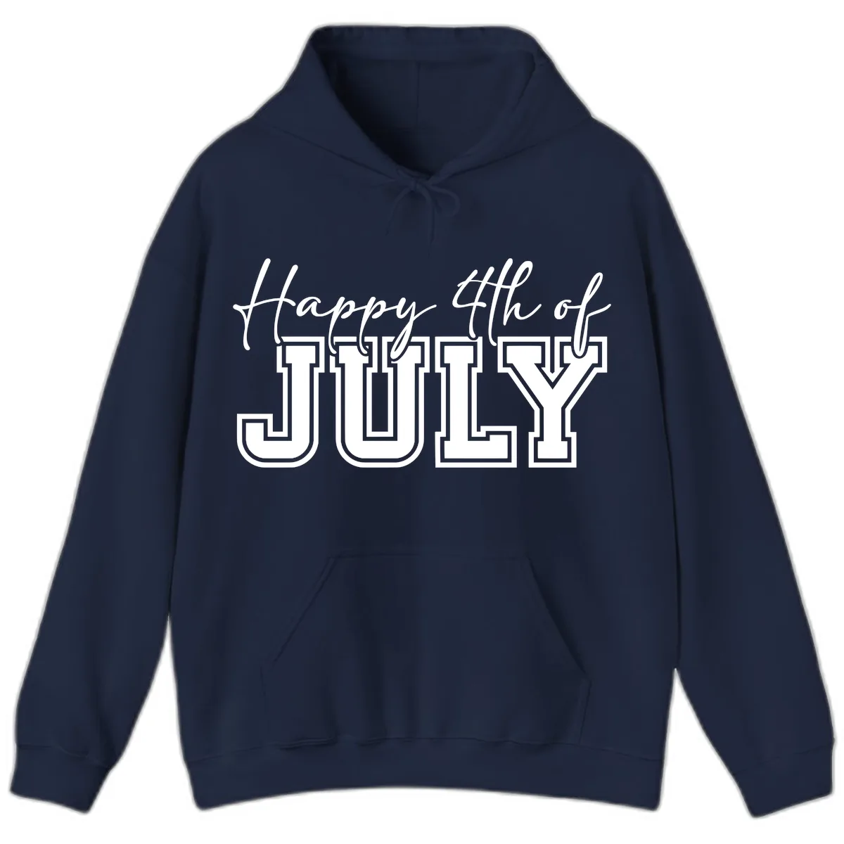 Happy 4th of July Patriotic Design Hoodie in Navy